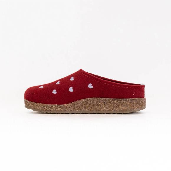 NEW HAFLINGER women's cuoricini clogs in red - Picture 3 of 6